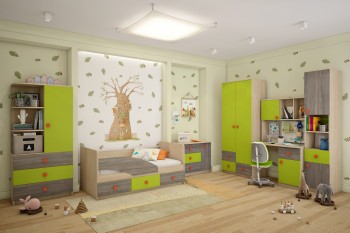 Детская комната Пуговка в Кабинетном - kabinetnoe.mebel54.com | фото