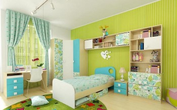 Детская комната Твит (Белый/Зеленый/корпус Клен) в Кабинетном - kabinetnoe.mebel54.com | фото