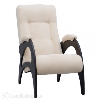 Кресло для отдыха Неаполь Модель 9 без лозы (Венге-эмаль/Ткань Ваниль Verona Vanilla) в Кабинетном - kabinetnoe.mebel54.com | фото
