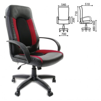 Кресло офисное BRABIX Strike EX-525 (черно-красный) в Кабинетном - kabinetnoe.mebel54.com | фото