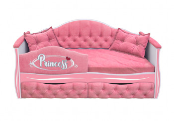 Кровать 160 серии Иллюзия 2 ящика 36 Розовый (мягкий бортик/подушки) в Кабинетном - kabinetnoe.mebel54.com | фото
