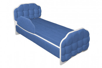 Кровать 170 Атлет 29 Синий (мягкий бортик) в Кабинетном - kabinetnoe.mebel54.com | фото