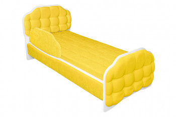 Кровать 170 Атлет 74 Жёлтый (мягкий бортик) в Кабинетном - kabinetnoe.mebel54.com | фото