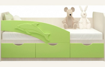 Кровать детская 1,8м Дельфин (Салатовый металлик) в Кабинетном - kabinetnoe.mebel54.com | фото