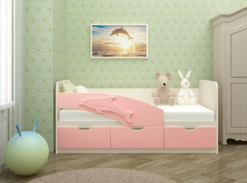 Кровать детская 2,0м Дельфин (Розовый металлик) в Кабинетном - kabinetnoe.mebel54.com | фото