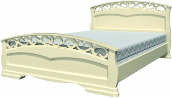 Кровать Грация-1 из массива сосны 1600*2000 Слоновая кость в Кабинетном - kabinetnoe.mebel54.com | фото
