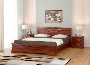 Кровать Карина-7 из массива сосны 1400*2000 Орех в Кабинетном - kabinetnoe.mebel54.com | фото