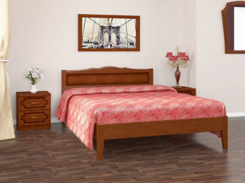 Кровать Карина-7 из массива сосны 1600*2000 Орех в Кабинетном - kabinetnoe.mebel54.com | фото