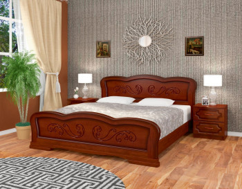 Кровать Карина-8 из массива сосны 1400*2000 Орех в Кабинетном - kabinetnoe.mebel54.com | фото