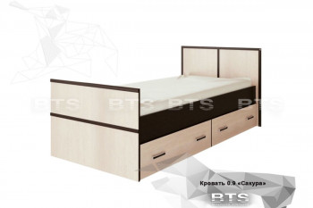 Кровать Сакура с настилом и ящиками 0,9 (Венге/Лоредо) в Кабинетном - kabinetnoe.mebel54.com | фото