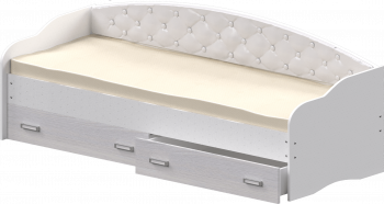 Кровать Софа-7 с мягкой спинкой (800х1900) Белый в Кабинетном - kabinetnoe.mebel54.com | фото