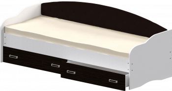 Кровать Софа-7 с мягкой спинкой (800х1900) Белый/Венге в Кабинетном - kabinetnoe.mebel54.com | фото