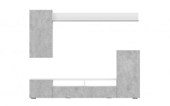Мебель для гостиной МГС 4 (Белый/Цемент светлый) в Кабинетном - kabinetnoe.mebel54.com | фото