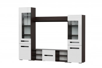 Мебель для гостиной МГС 6 (Исполнение 1/Венге/Белый глянец) в Кабинетном - kabinetnoe.mebel54.com | фото