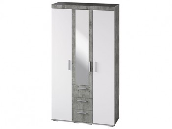 Шкаф 3-х створчатый ШК-30 МС Инстайл (бетон/белый) в Кабинетном - kabinetnoe.mebel54.com | фото