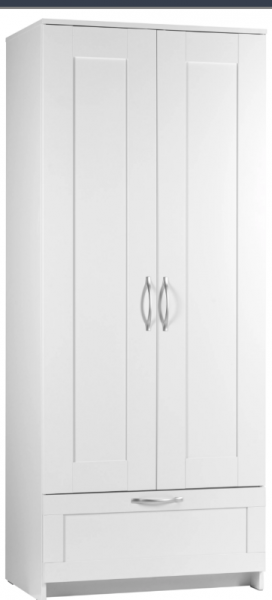 Шкаф двухдверный Сириус с 1 ящиком белый в Кабинетном - kabinetnoe.mebel54.com | фото