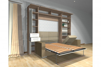 Шкаф-кровать с диваном Каролина в Кабинетном - kabinetnoe.mebel54.com | фото