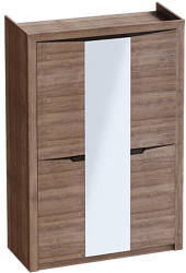 Шкаф трехдверный Соренто Дуб стирлинг/Кофе структурный матовый в Кабинетном - kabinetnoe.mebel54.com | фото