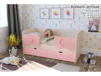 Соня Кровать детская 2 ящика 1.6 Розовый глянец в Кабинетном - kabinetnoe.mebel54.com | фото