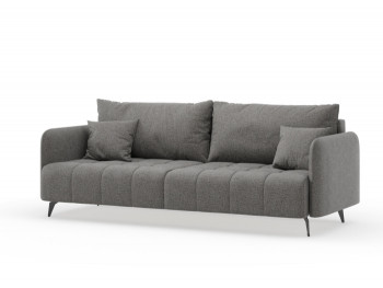 Валериан диван трёхместный прямой Стальной, ткань RICO FLEX 9292 в Кабинетном - kabinetnoe.mebel54.com | фото